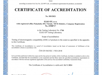 Certificate EN - ČSN EN ISO IEC 17025_2018-1 preview
